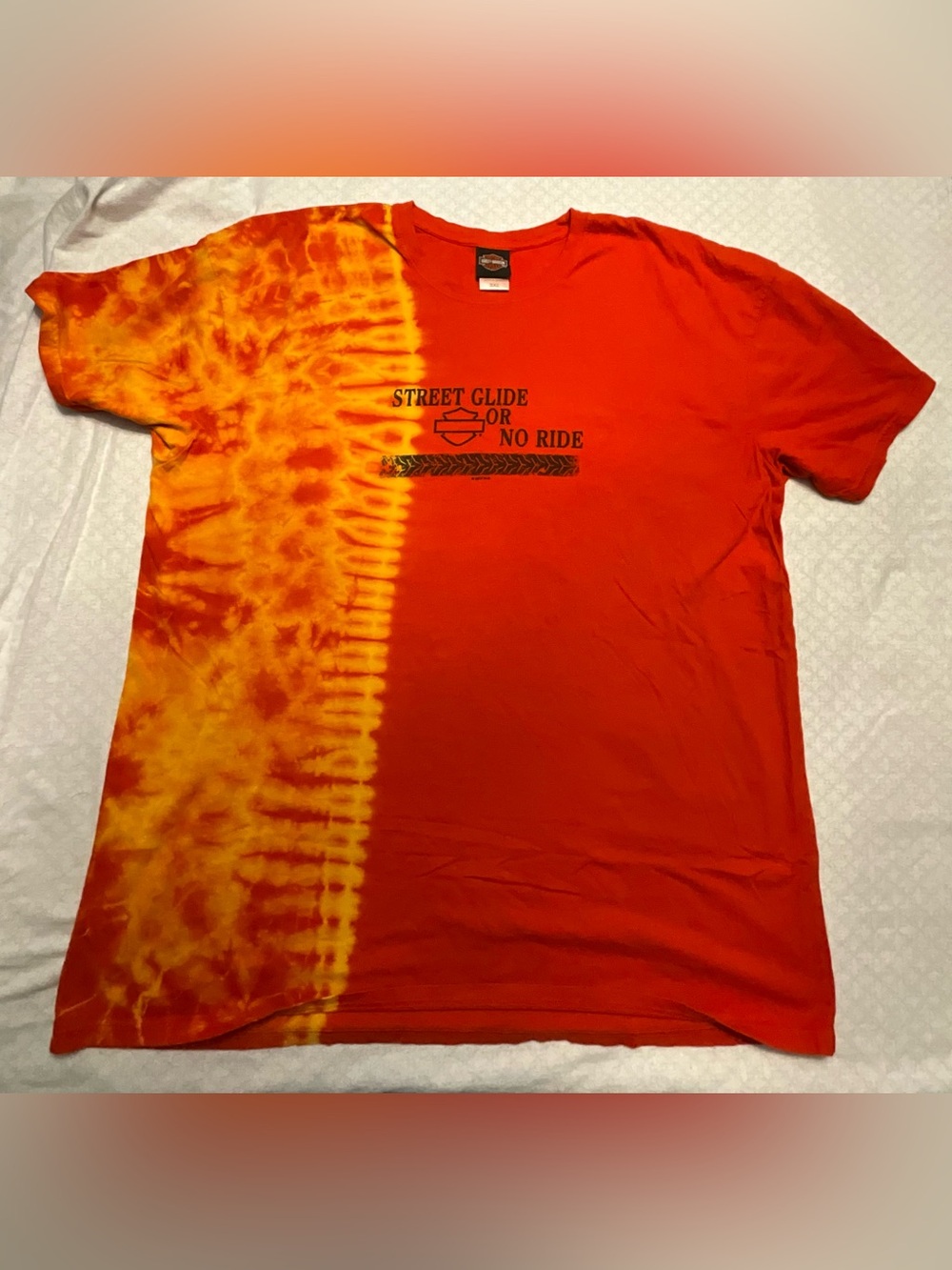 Harley-Davidson Orange & Yellow Tie-Dye 'Street Glide or No Ride' Tee
